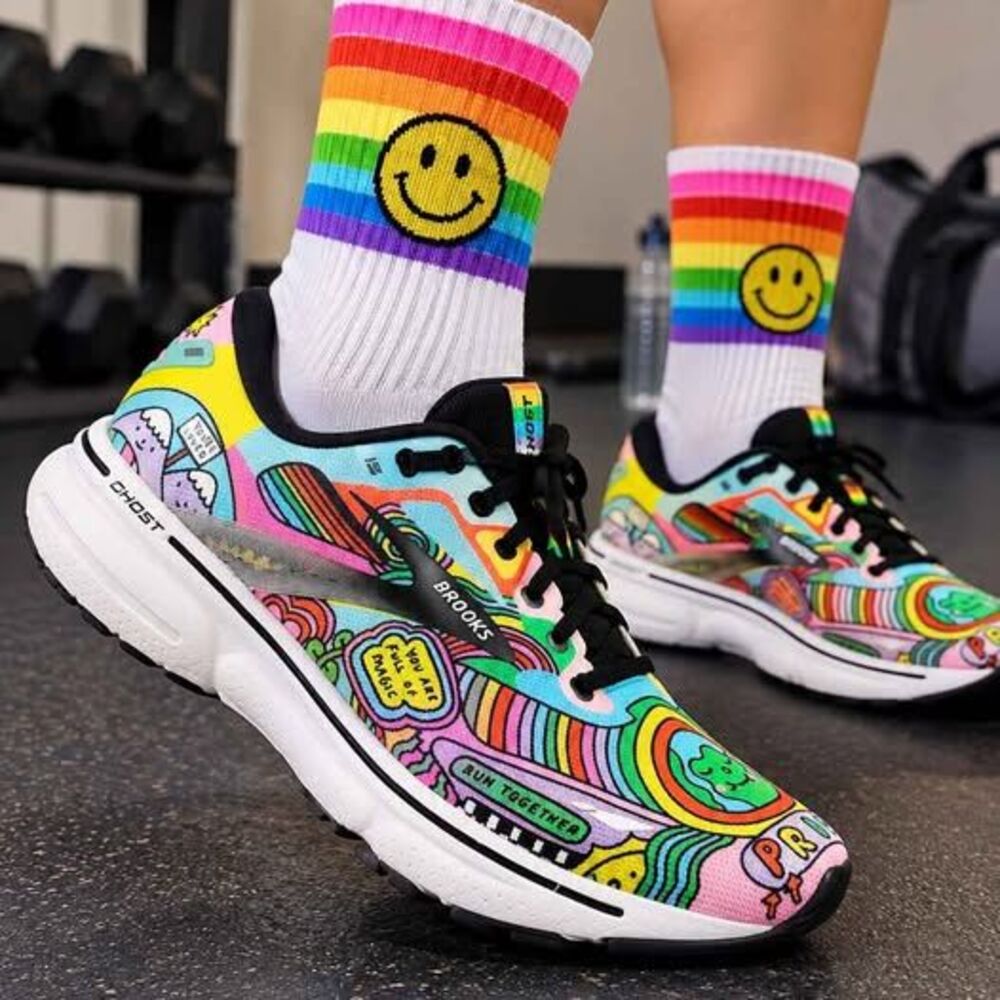 Brooks Ghost 15 Run Proud Pride Rainbow Women's Size 10 Limited Edition